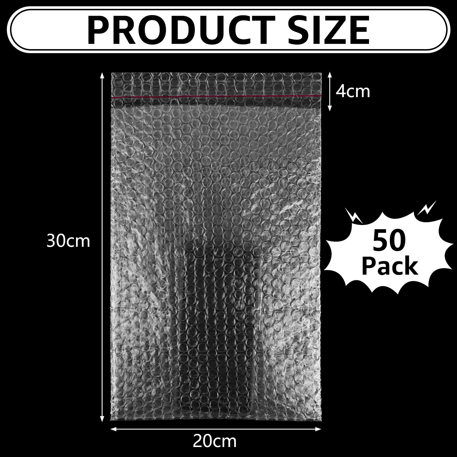 CYEER Lot de 100 sacs à bulles autocollants - 20 x 30 cm - Pour emballage d'expédition - Rembourrage résistant aux chocs