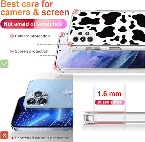 Miniatura 3 de CCFUNCASE Funda A53 para teléfono compatible con Samsung Galaxy A53 0.18 oz 2022 diseño de vaca lindo (silicona para mujer, diseño de goma, a la