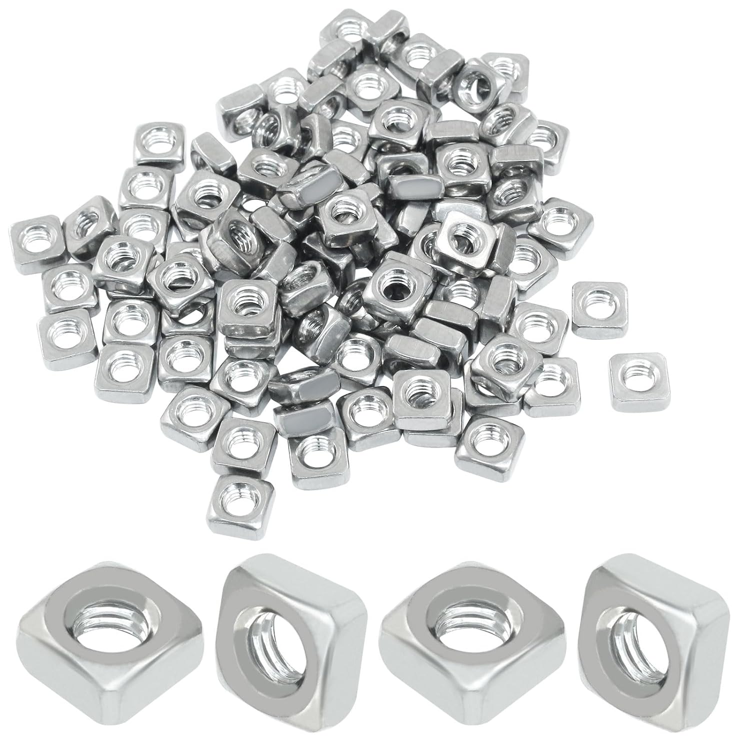 Waziaqoc 200 PCS 304 Stainless Steel M3 Square Nuts