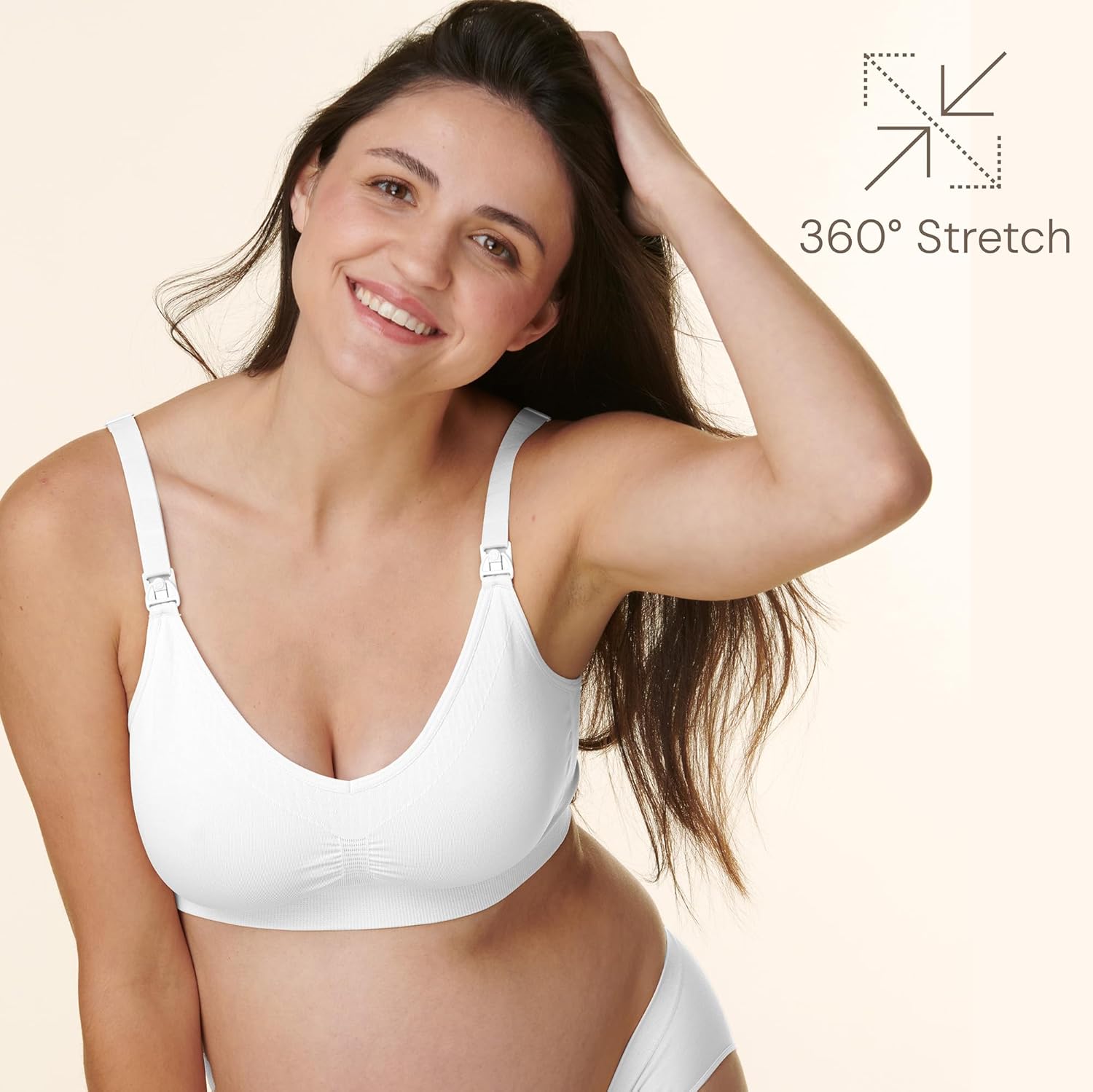 Basics by Bravado Women's Comfort Maternity Bra and Nursing Bra Adjustable, Seamless, S-XXL - Image 5