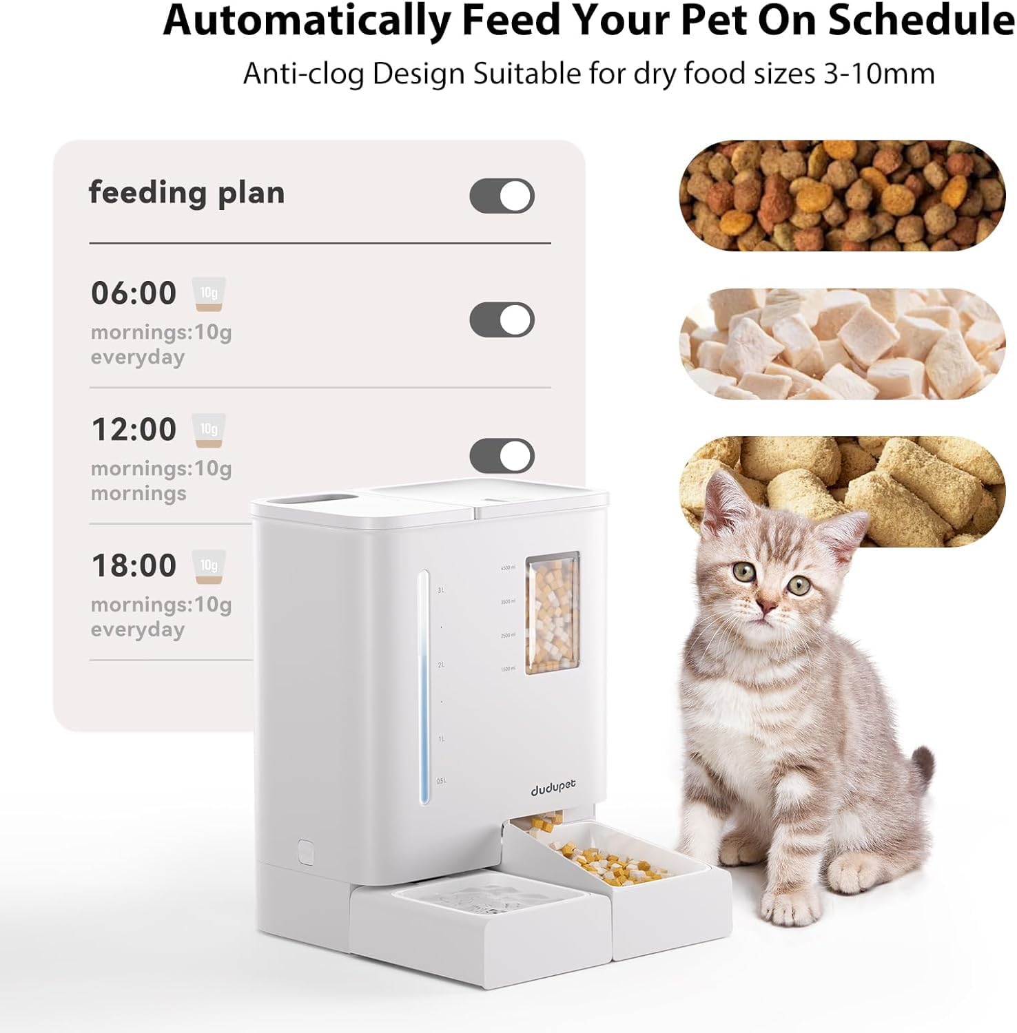 Comedero Automático para Gatos y Bebedero 2 en 1-5L | 5G & 2.4G WIFI Inteligente con Control por APP, Grabación de Voz, Conservación de Frescura, para Gatos y Perros Pequeños