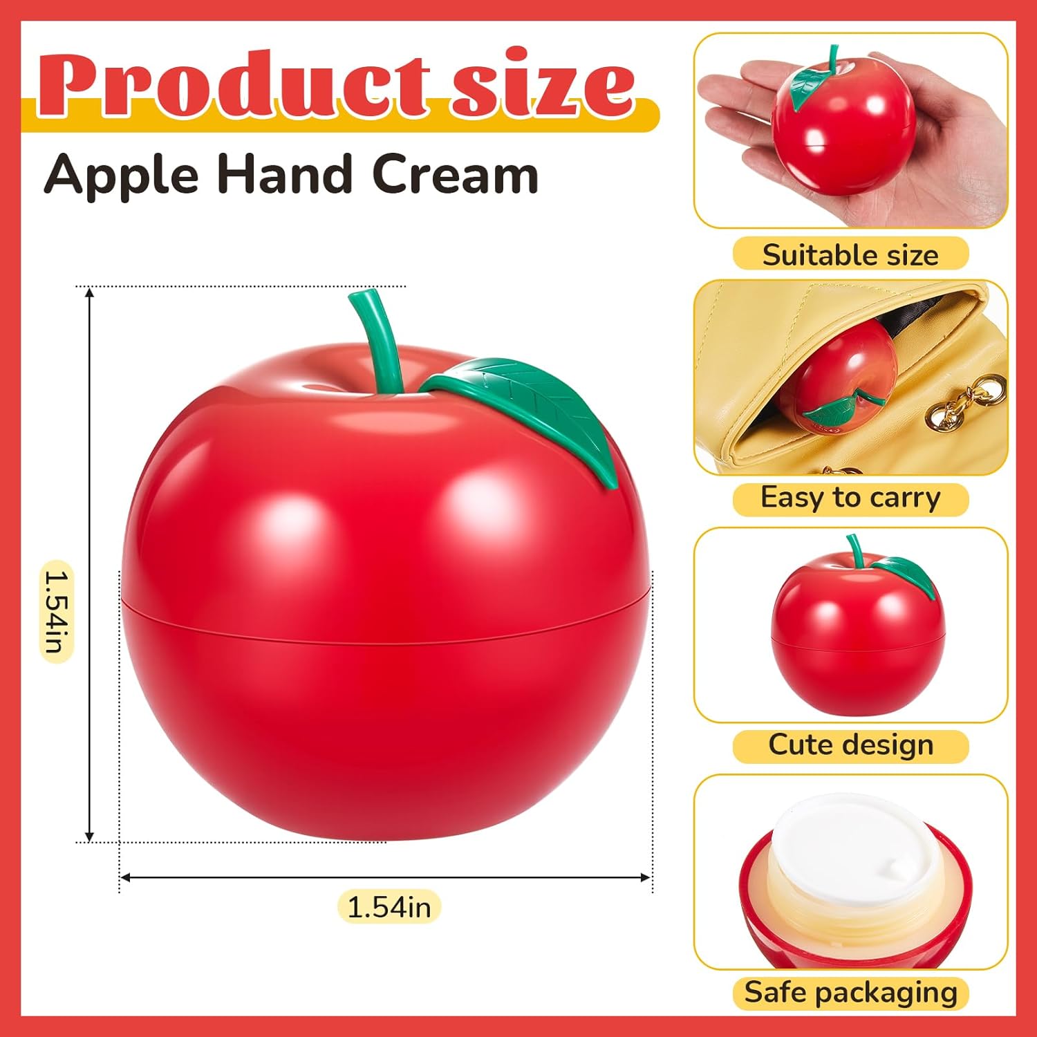 12 Pcs Apple Hand Cream Gifts Set for Women, Teacher Employee Appreciation Gifts Funny Fruit Hand Cream for Employee Staff Appreciation Teacher Staff Team Thank You Gift Bulk