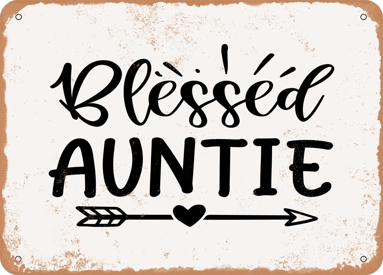 Miaomansenstore Metal Sign - Blessed Auntie - 6 - Vintage Look Sign Home Decor