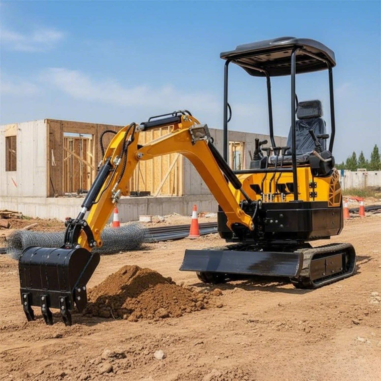 Efficient Customizable 1.6/1.8/2 Ton Mini Excavator with Strong Hydraulics for Farm Work Trenching Landscaping Garden Projects and General Digging Tasks Featuring Durable Crawler Tracks