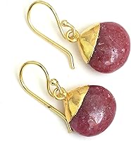 Vista 75 de Gempires - Pendiente de gancho de pera natural, pendiente de meditación, joyería hecha a mano, regalo para ella Yaxaite