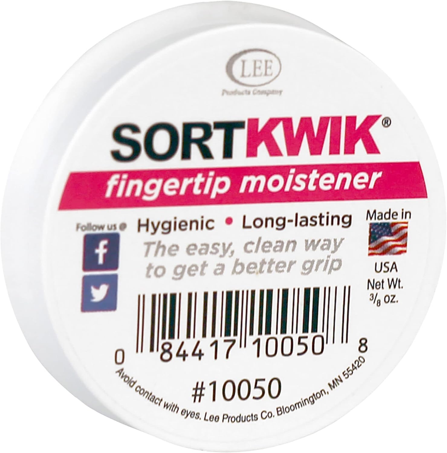 Lee Sortkwik Hygienic Fingertip Moistener, 50 Recycled, 3/8 Oz, Pink