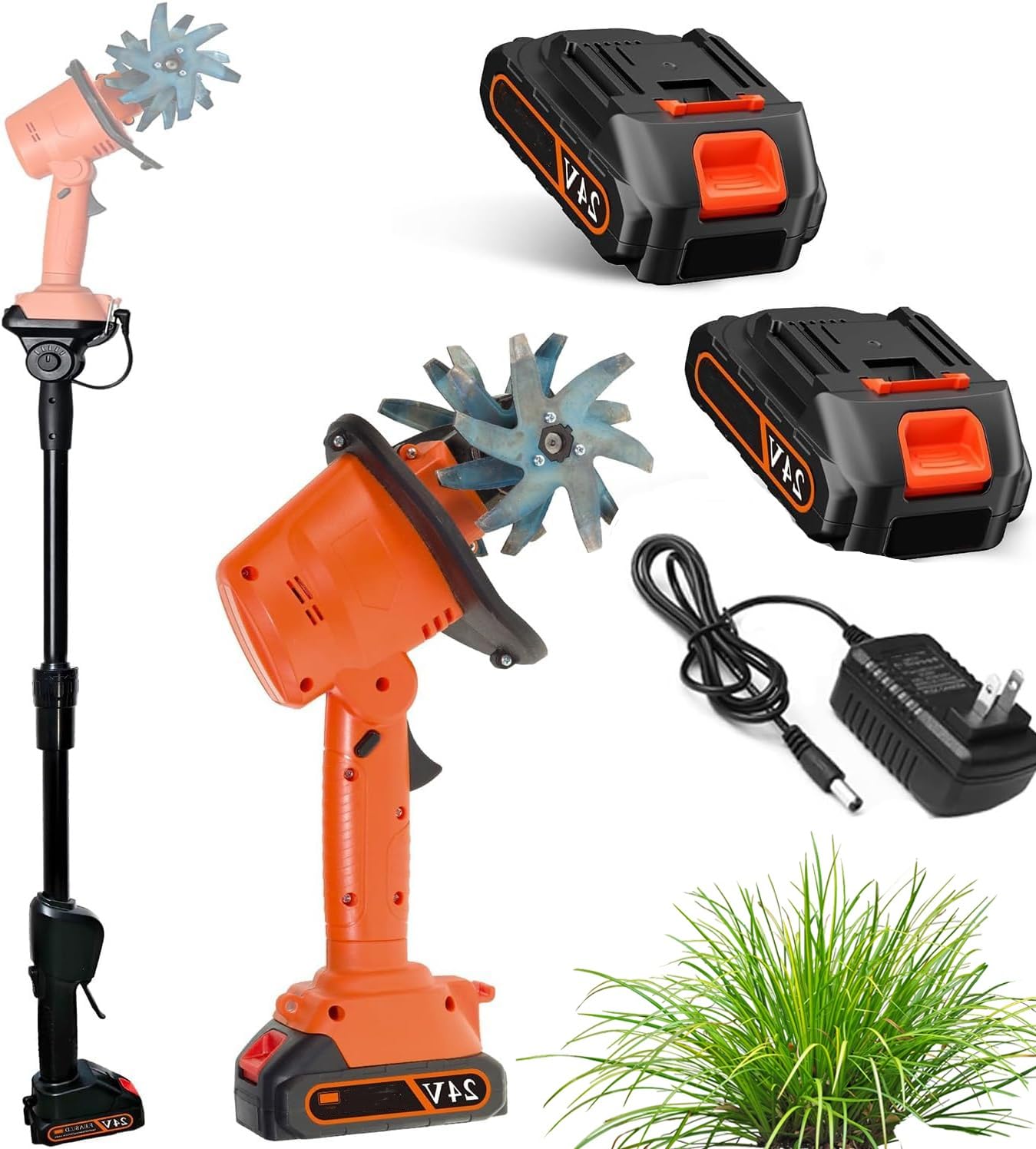 Motoculteur sans fil compact avec batterie au lithium et tige de montage