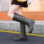 Rubber Boots Women, Waterproof Tall Rain Boots, Adult Fashionable Knee High Boots Lightweight Comfortable Durable Garden Muck Boots for Walking, Fishing, Work