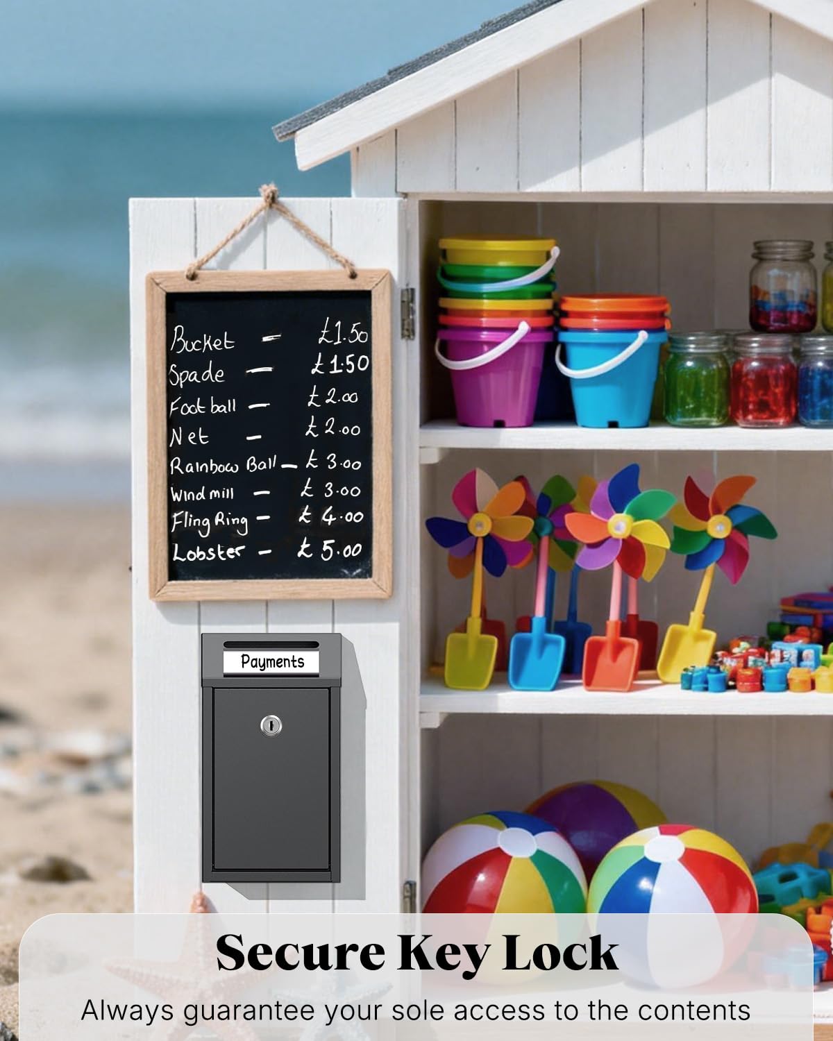 Uniclife Caja para Dinero en Efectivo, Buzones de Pared para Exteriores, Buzón Cerradura, Caja Depósito Llaves, Caja Fuerte Cerradura, Caja Donaciones Metálica, Caja Sugerencias Hogar, Oficina Tiendas
