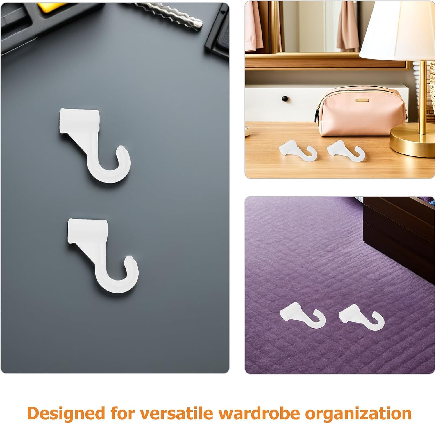 Generic 12pcs Closet Rod Bracket: 19mm Closet Rod End Support Plastic Pole Bracket - Wardrobe Rail End Socket Over Door Hook For Hanging Rails