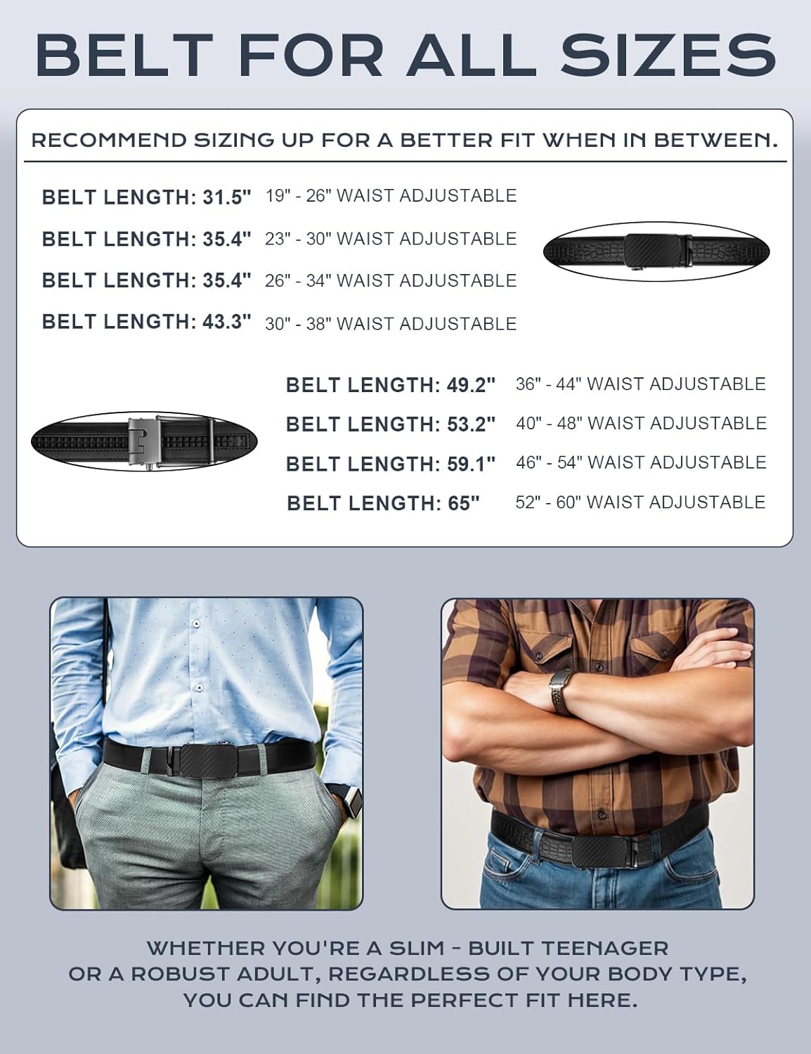 Ratchet Belts for Men, Dress Ratchet Belt Genuine Leather 1 3/8", Mens Belt with Automatic Alloy Buckle - Image 6