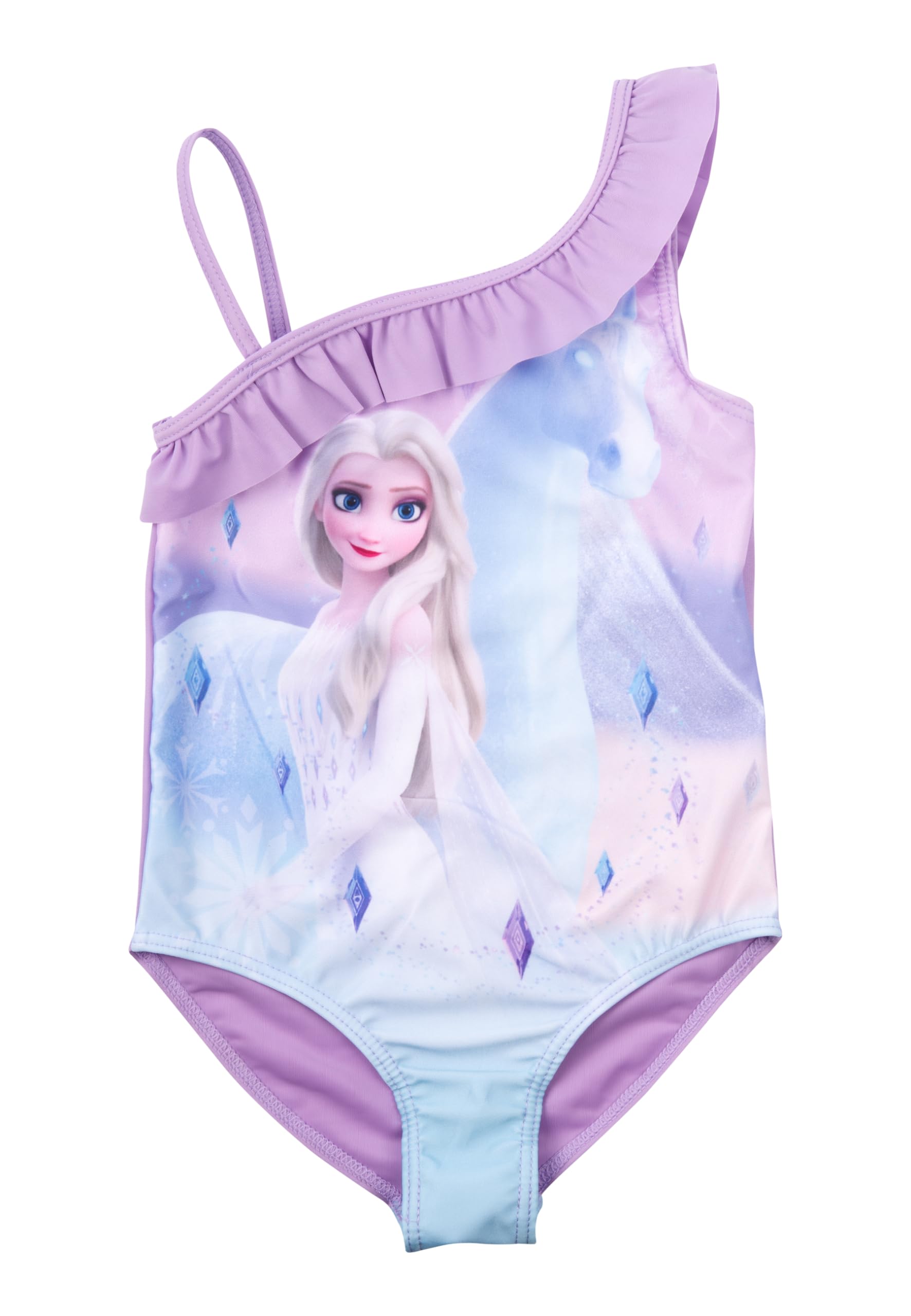 United Labels Disney Frozen - Bañador para niña con volantes, diseño de Elsa Frozen, color lila