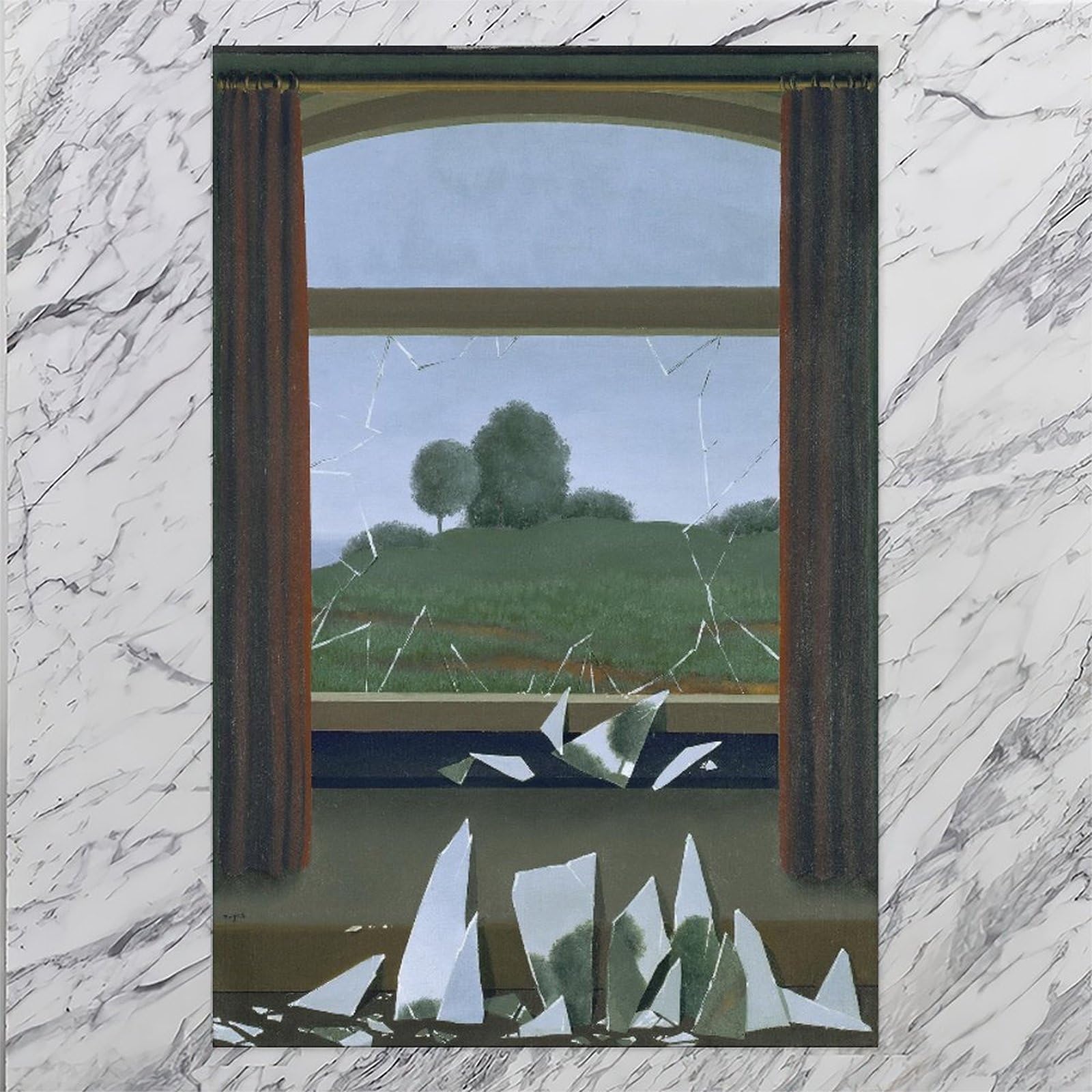 WCYB La Clef Des Champs Nerka Magritte Surrealizm wydruki plakat na płótnie Deco obrazy ścienne do biura salonu bez ramki 40,6 cm szer. x 61 cm W