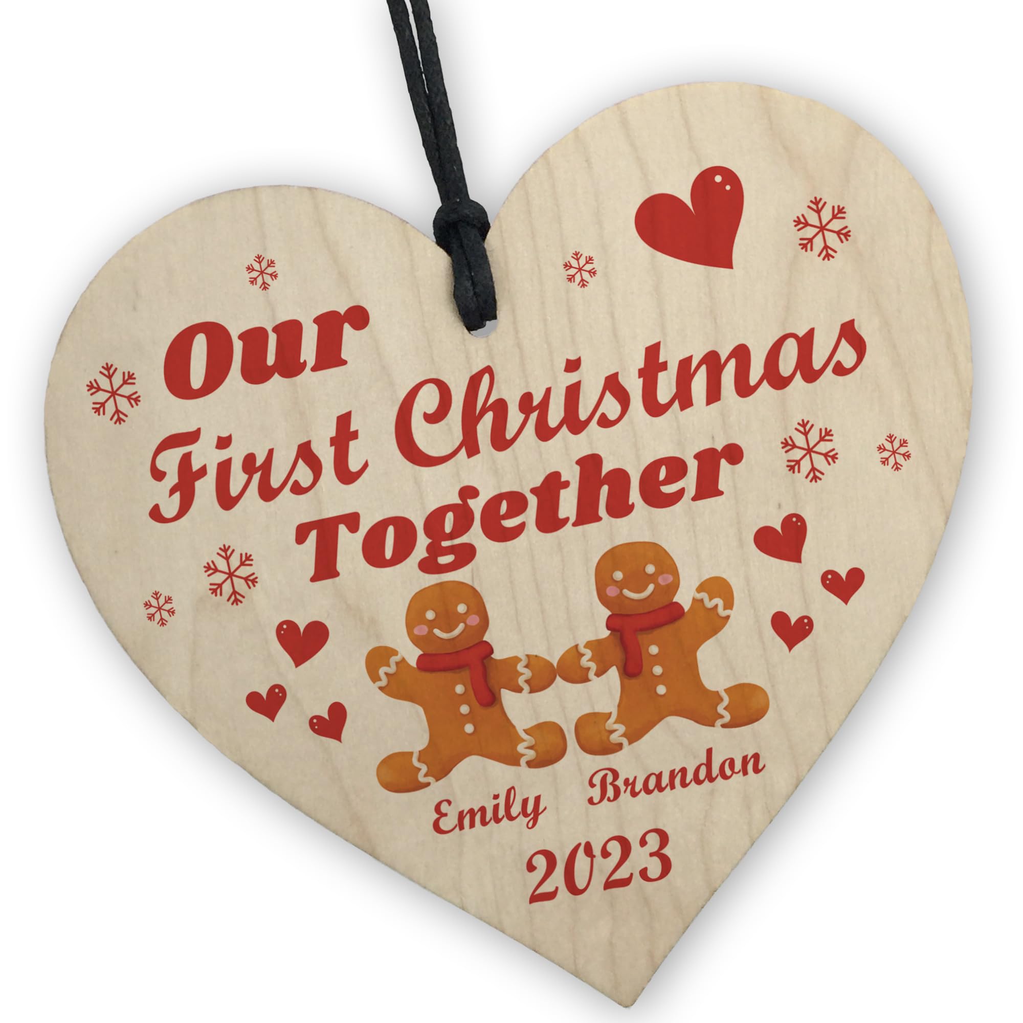 Red Ocean Personalised Our First Christmas Together Wooden Christmas Decorations Gift For Couple Boyfriend Girlfriend Gifts