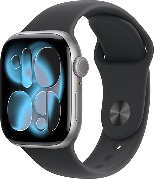 Apple Watch Series 11 Smartwatch with Space Gray Aluminum Case with Black Sport…