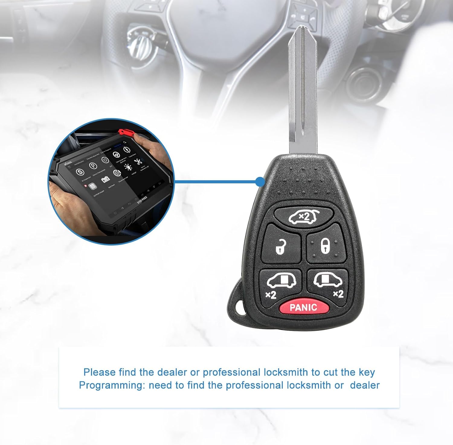 Key Fob Replacement for 2004 2005 2006 2007 Dodge Grand Caravan Chrysler Town Country Keyless Entry Remote, 6-Button M3N5WY72XX (Set of 2)
