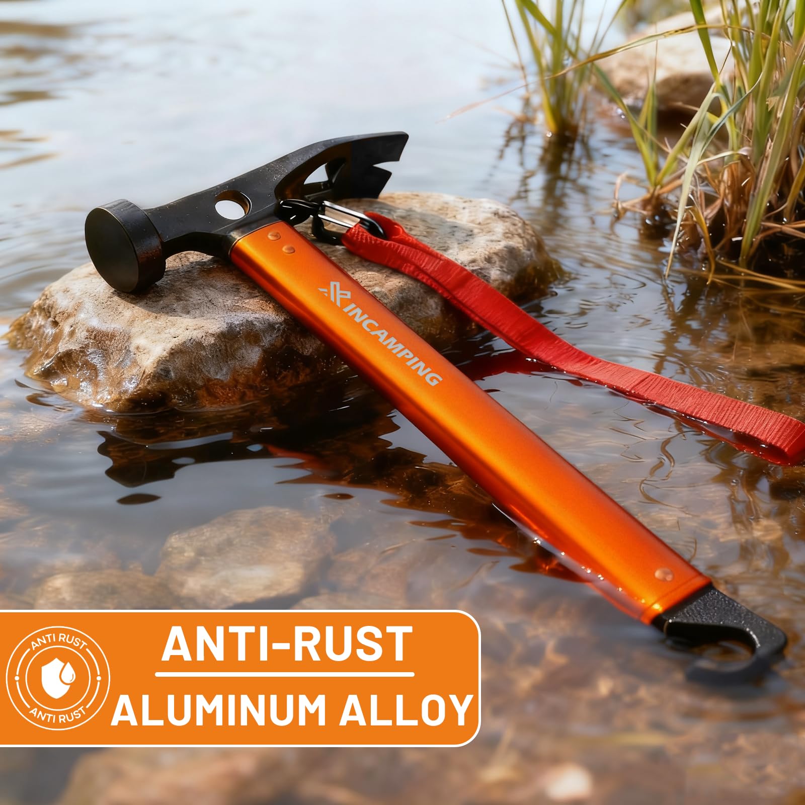 Tent Hammer: 4-in-1 Camping Mallet - Lightweight & Durable -4