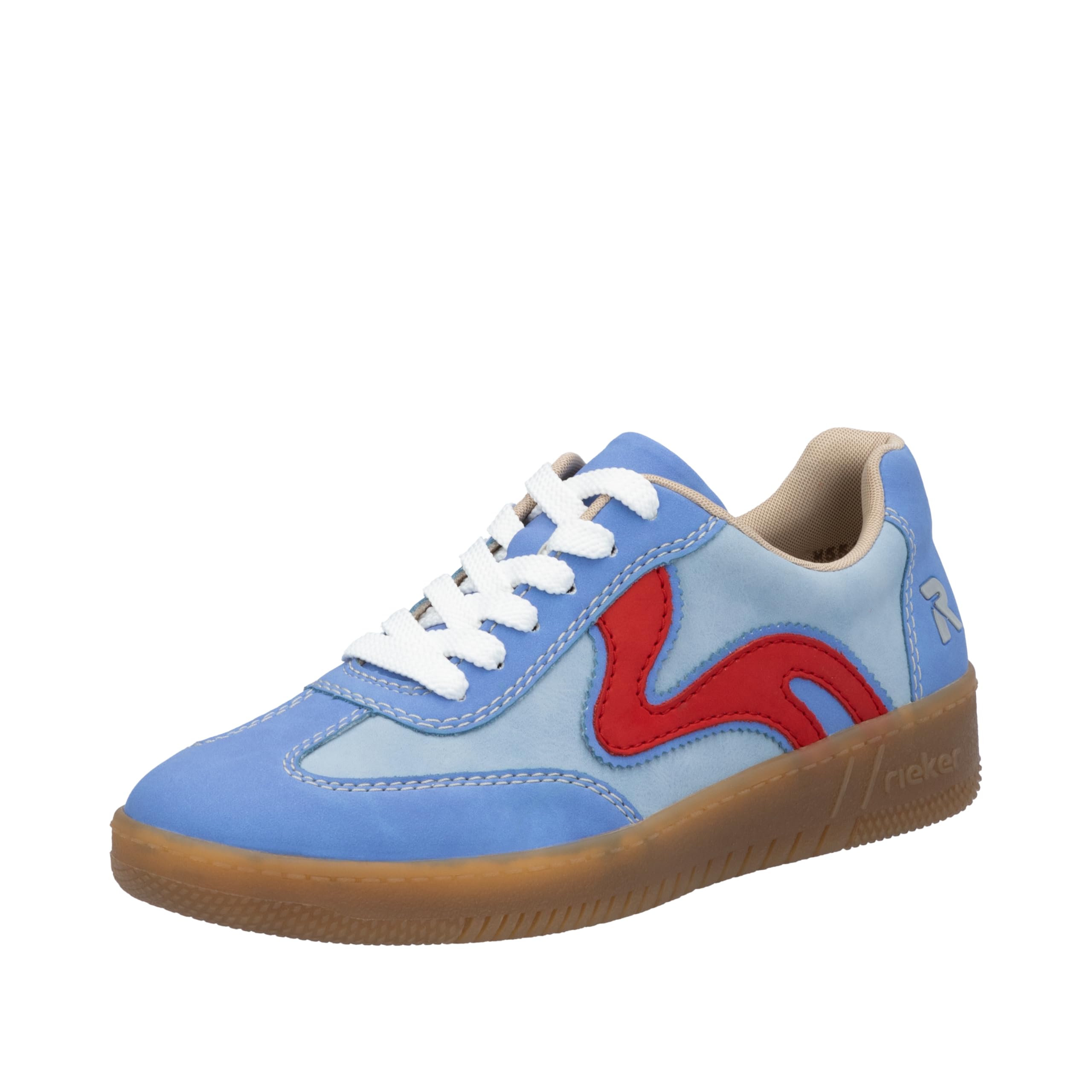 Rieker Low Trainers, White, Blue 10, 3.5 UK