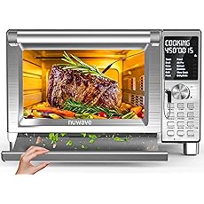 Nuwave Bravo XL Pro Smart Oven with Grill, Quicker & Crispier Results, Improved 100% Super Convection, Multi-Layer Even Cooking, 112 Foolproof Presets, 50-500F, Smart Probe, Stainless Steel, 30QT