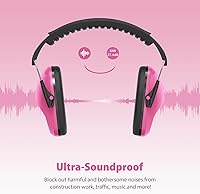 Vista 3 de Orejeras para Reducción de Ruido: Auriculares con Cancelación de Ruido SNR27.4 para Autismo con Diadema Ajustable - Protección Auditiva para Niños