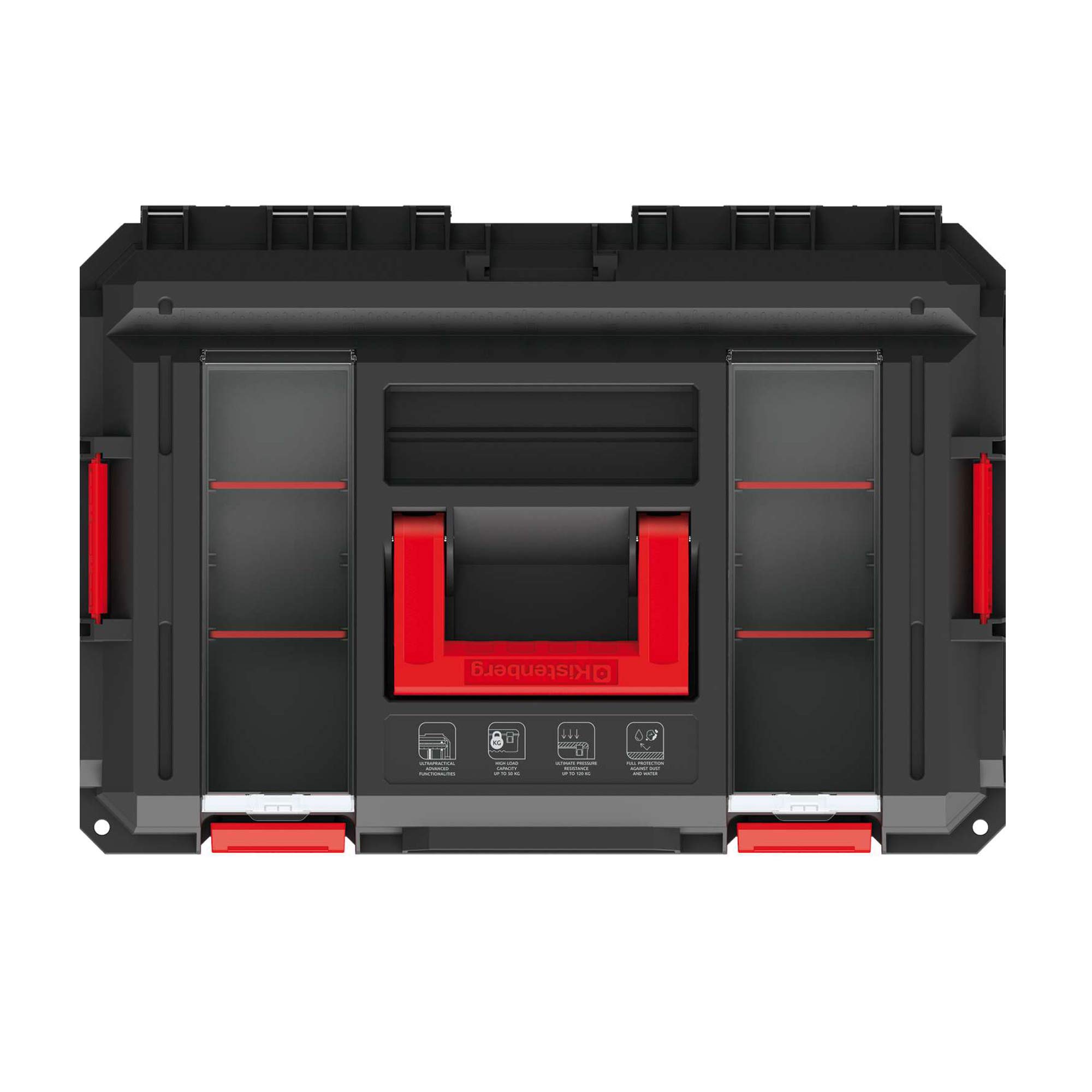 Caja de herramientas profesional con capacidad de carga hasta 50 kg, con compartimentos y separadores modulares X-Block 546 x 380 x 194 mm