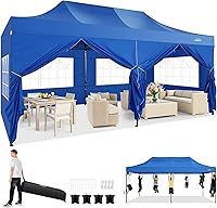 Vista 11 de COBIZI toldo emergente de 10x20 pies, resistente, con 6 paredes laterales, fácil de montar, para eventos comerciales al aire libre, 100%