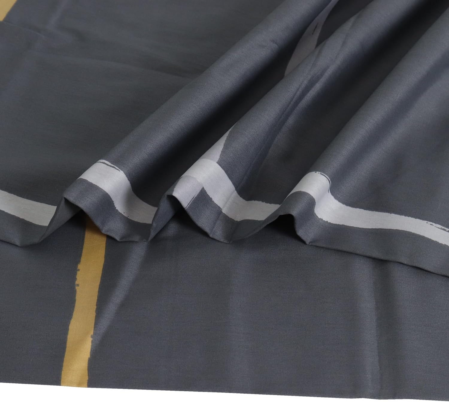 Grey Flat Sheets Queen Size 100 Percent Cotton Checked Printed Top Sheets Ultra Soft Bed Sheets Machine Washable