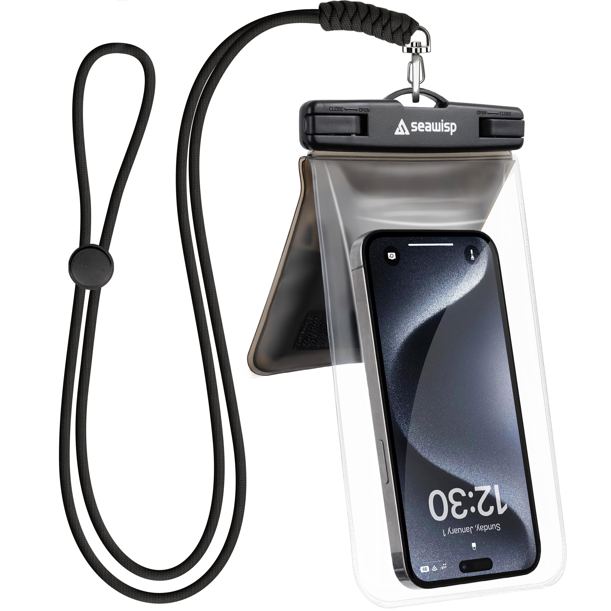 Seawisp Universal Waterproof Phone Pouch [Double Space] IPX8 Dry Bag with Lanyard for iPhone 16 15 14 13 12 Pro Max XS XR X Galaxy S25 S24 S23 Ultra,