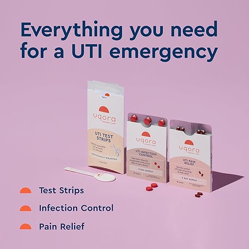 Miniatura 4 de Uqora Kit de emergencia UTI - Viene con 2 tiras de prueba de infección del tracto urinario, 12 tabletas para aliviar el dolor de la UTI y 12