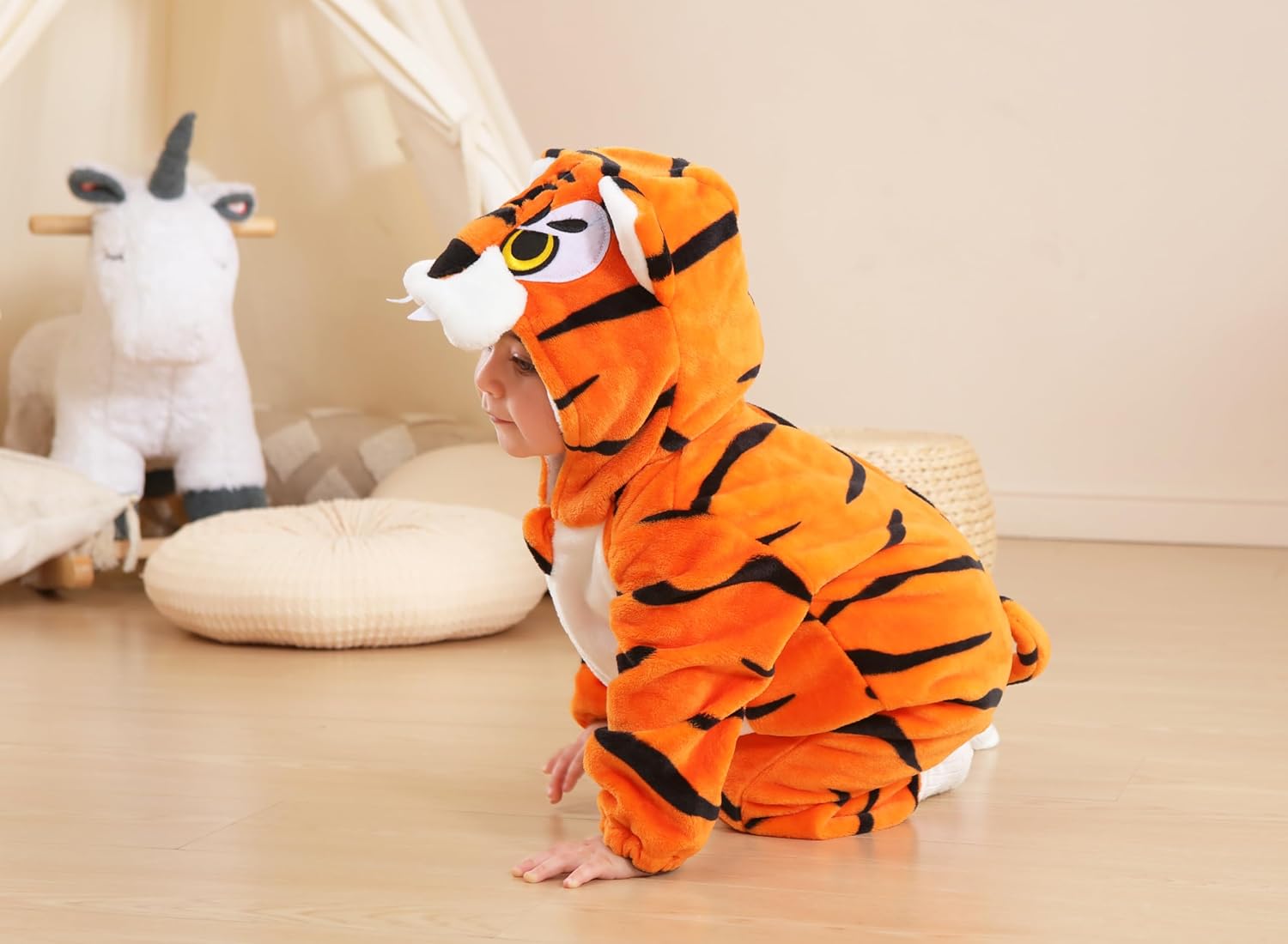 CuteOn Toddler Halloween Costume Onesie Cosplay Romper Christmas Infants Baby Costume Tiger 3Months-4Years - Image 5