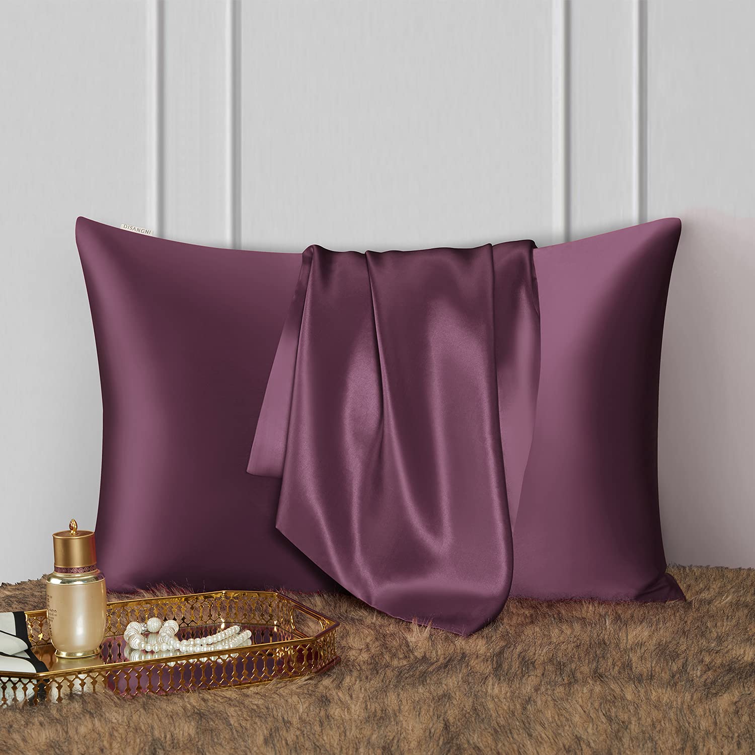 DISANGNI 100% Natural Mulberry Silk Pillow case for Hair and Skin with Hidden Zipper 22 Momme Both Sides Real Silk Pillow Case (2pc 50x75cm - Image 2