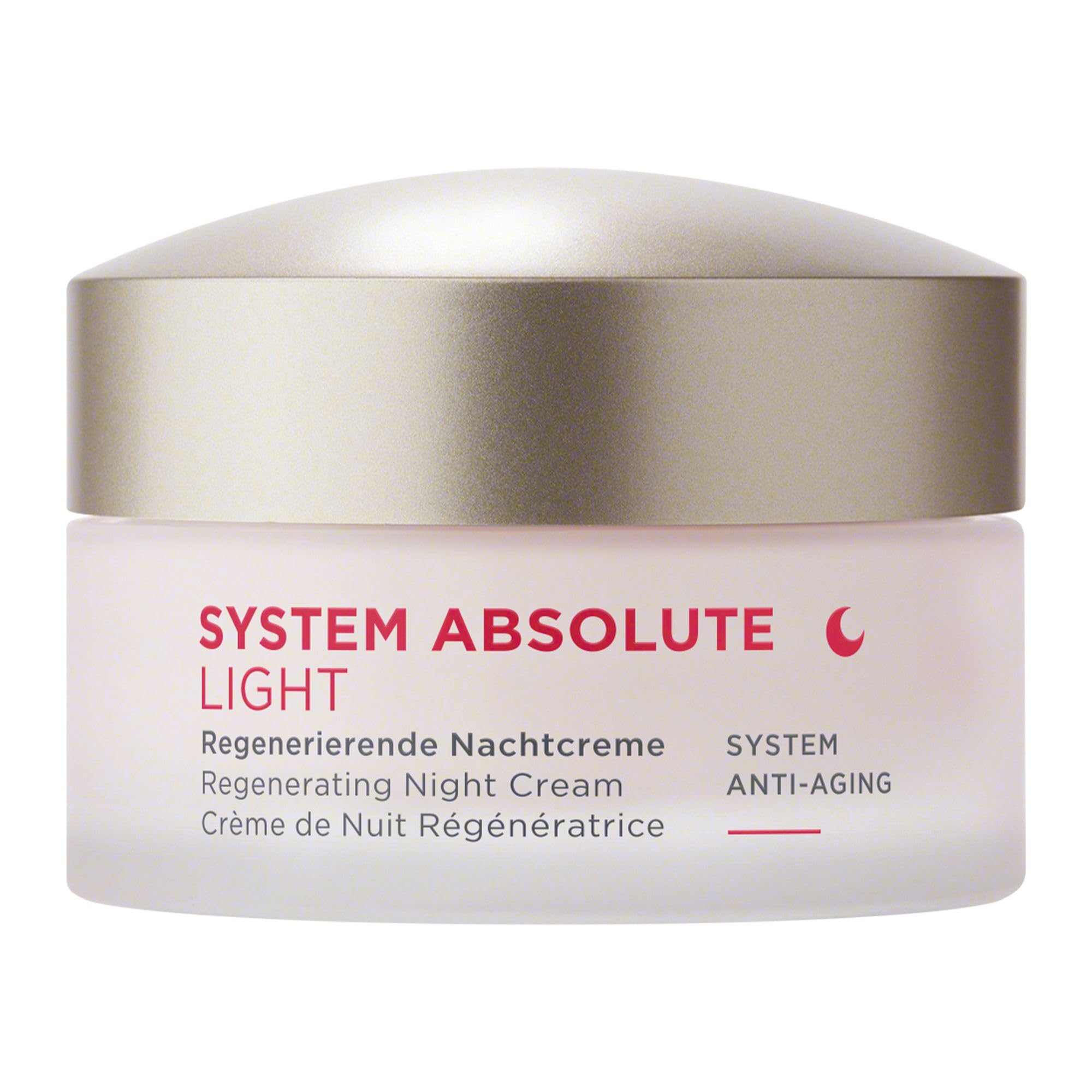 ANNEMARIE BÖRLIND SYSTEM ABSOLUTE Regenerierende Nachtcreme Light 50ml | Anti-Aging Nachtpflege, Aktiviert Kollagenproduktion, Feuchtigkeitspflege gegen Falten, Cremig-leichte Textur, Regenerierend