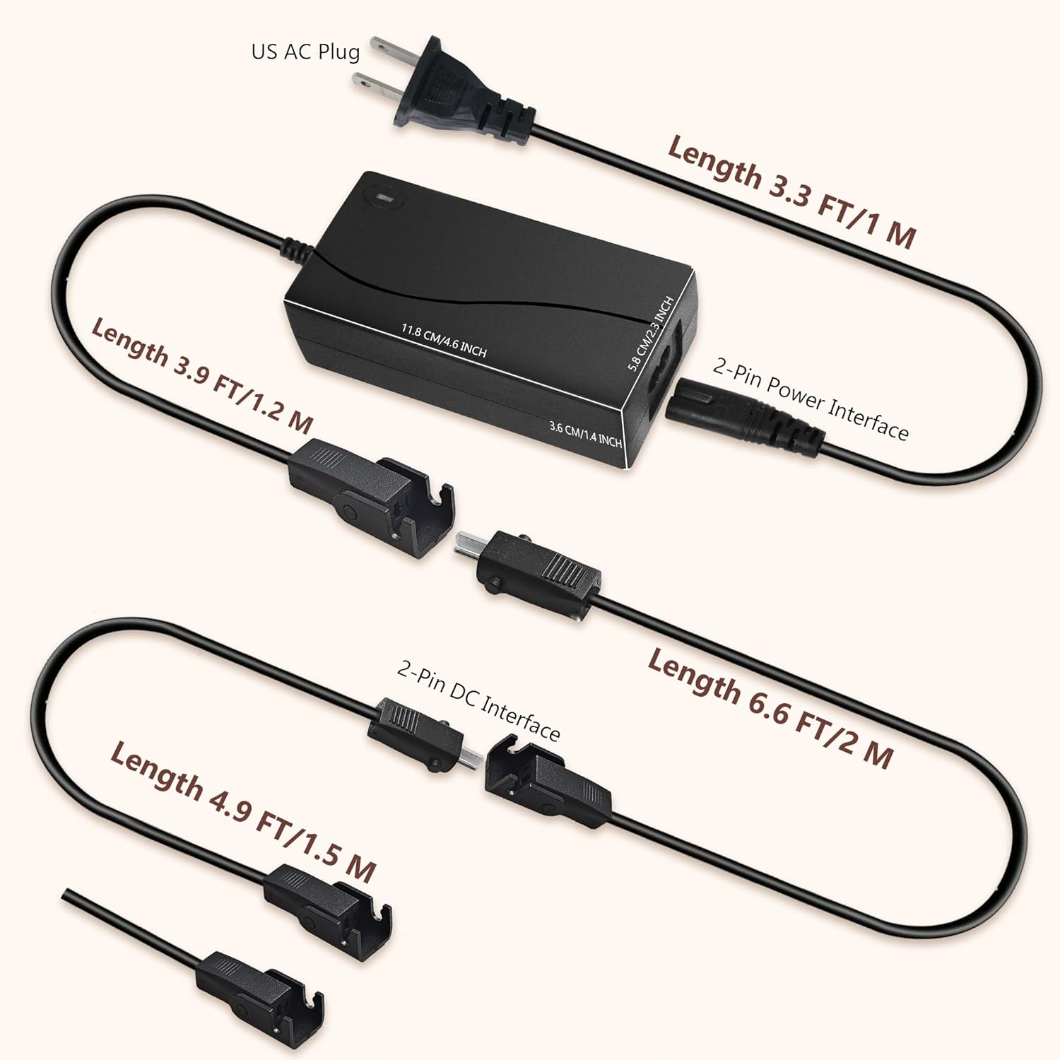 Power Recliner Power Supply, 29v 2a Switching Power Supply kit, 2 Pin Splitter Y Cable Replacement Power Supply, 2 Motors to 1 Power Supply for Okin Limoss Lazboy Pride Catnapper Electric Lift Chair