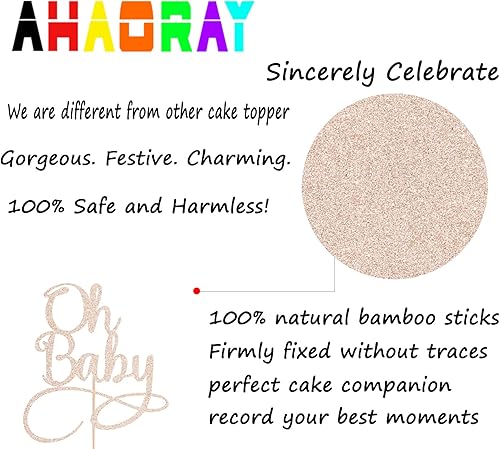 Miniatura 49 de Oh Baby Cake Topper – Suministros de decoración de pastel de fiesta de cumpleaños de bebé de alta calidad, para baby shower, revelación de género