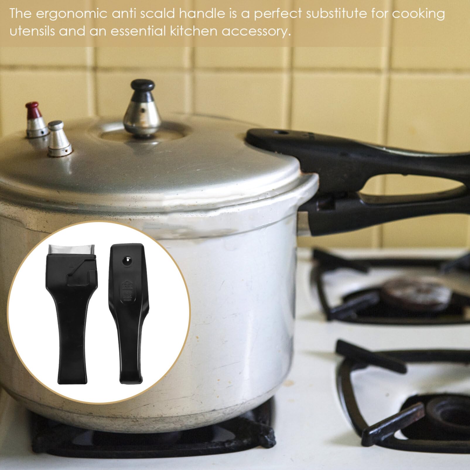 Cabilock Pressure Cooker Handle, Pressure Cooker Body Handle and Pressure Cooker Cover Handle with Screws Pot Handle Bakelite Grip Replacement Handle