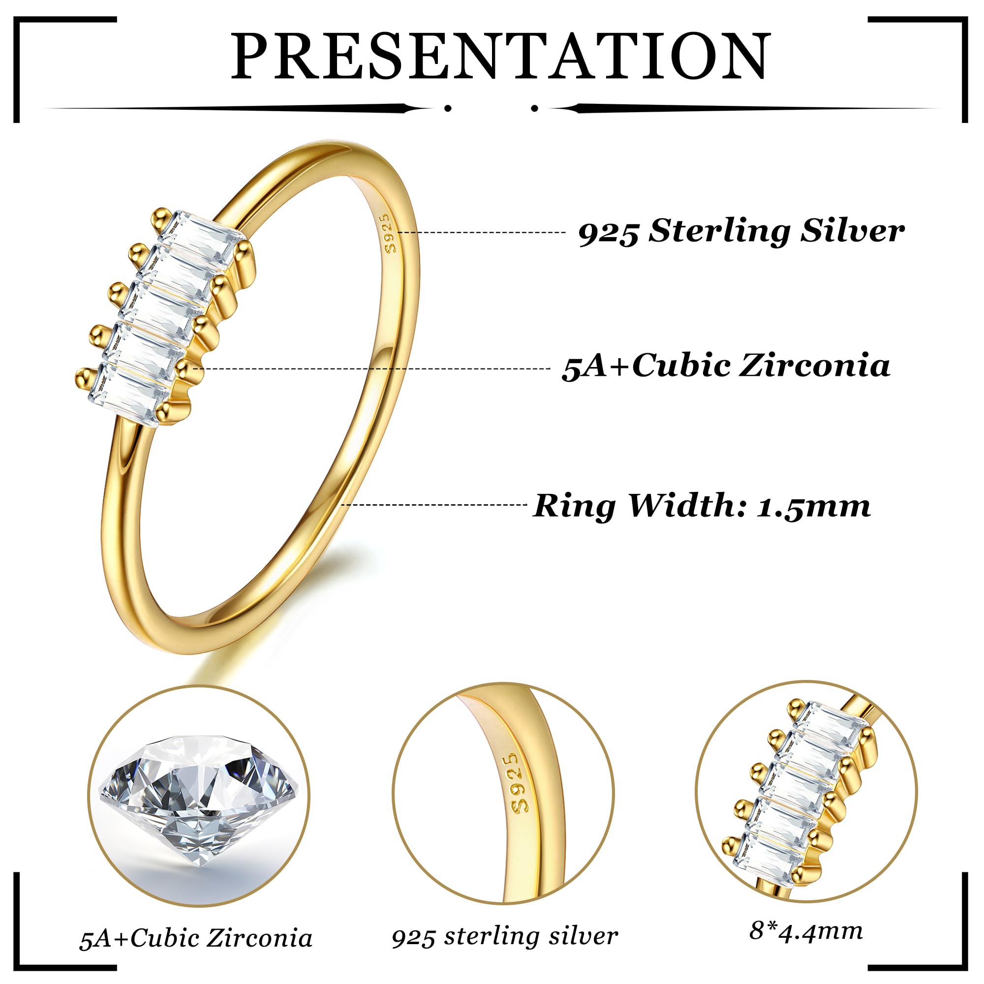 WBDWWTD MILACOLATO 925 Sterling Silber Ringe für Damen, Verlobung, Goldringe, Ewigkeitsversprechen, Zirkonia-Ringe für Jahrestag, Hochzeit, Größen L bis V