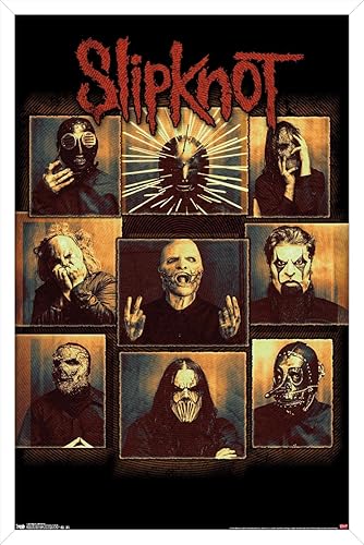 Miniatura 50 de Trends International Slipknot - Póster de pared a prueba de balas, 34 pulgadas de largo x 22.4 W, paquete de póster y clip prémium Paquete de póster