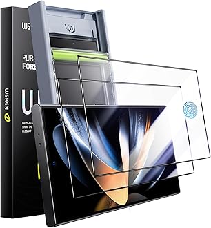 WSKEN for Samsung Galaxy S24 Ultra Screen Protector Tempered Glass [Zero Bubble] [Auto Dust-Remove] [Support Fingerprint Unlock] Anti Glare HD Full Coverage 9H Flim 6.8 inch - 2 Pack