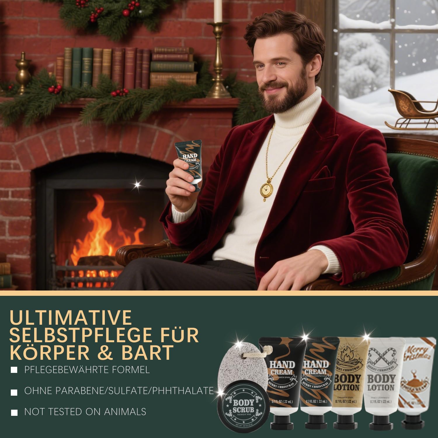 2025 Adventskalender Männer - BODY & EARTH Weihnachtsgeschenke Geschenkset mit 24 Badeset Pflegeset für Männer - Enthält verschiedene Duschschäume, Bartöl, Körperpeelings, wellness geschenke