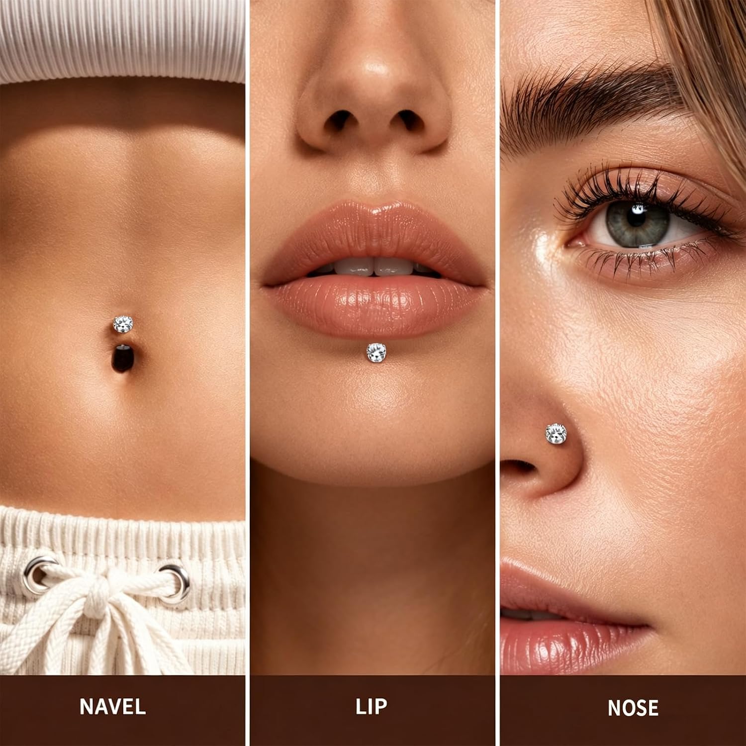 Titanium Earrings Stud, G23 Titanium Flat Back Earrings 20G Threadless Hypoallergenic Tragus Cartilage Conch Labret Lip Piercing Jewelry for Women Men