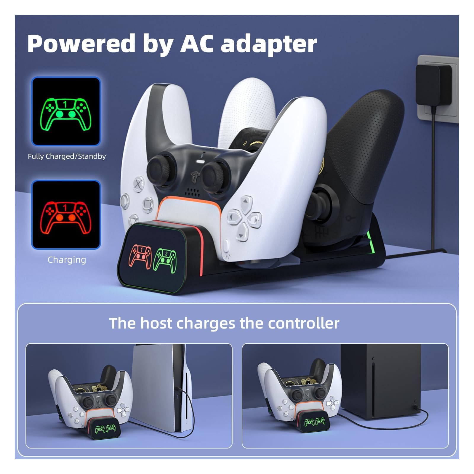 Station de charge pour manette Switch Pro, station de charge pour manette Xbox Series S/X, station de charge pour contrôle PS5, Nintendo Switch Pro (pas pour Power A)