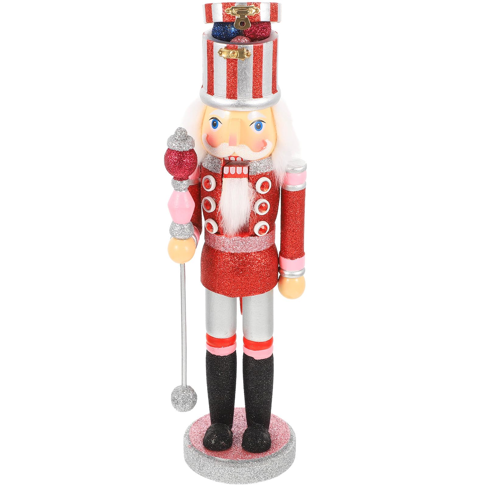 Casse-Noisette en Bois Rouge VANZACK - Figurine de Noël pour Sapin et Fenêtre