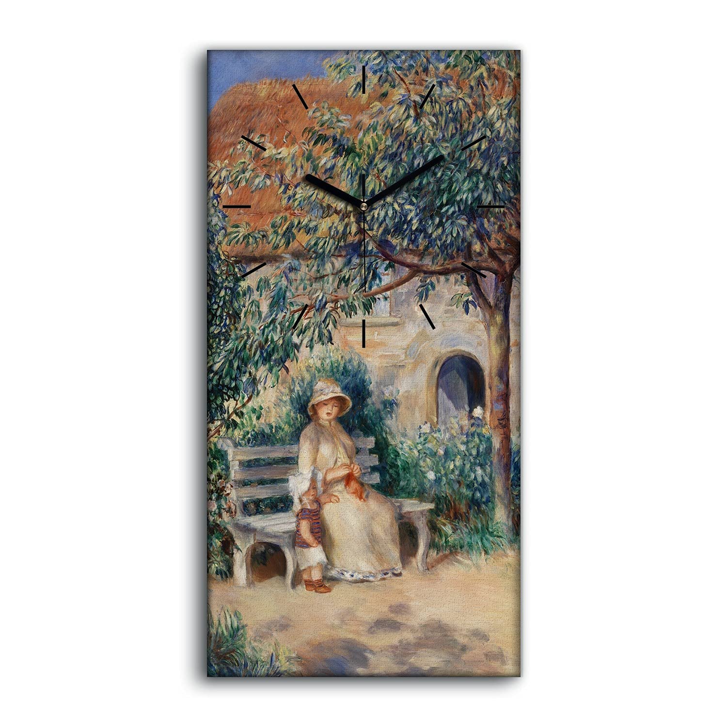 Horloge sur toile silencieuse Coloray 30x60cm pour en finir avec le tic-tac dans le salon