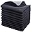 SINLAND Microfiber Dish Cloth for Washing Dishes Dish Washing Rags Best Kitchen Washcloth Cleaning Cloths Wash Cloths with Poly Scour Side 12Inchx12Inch 10 Pack Black