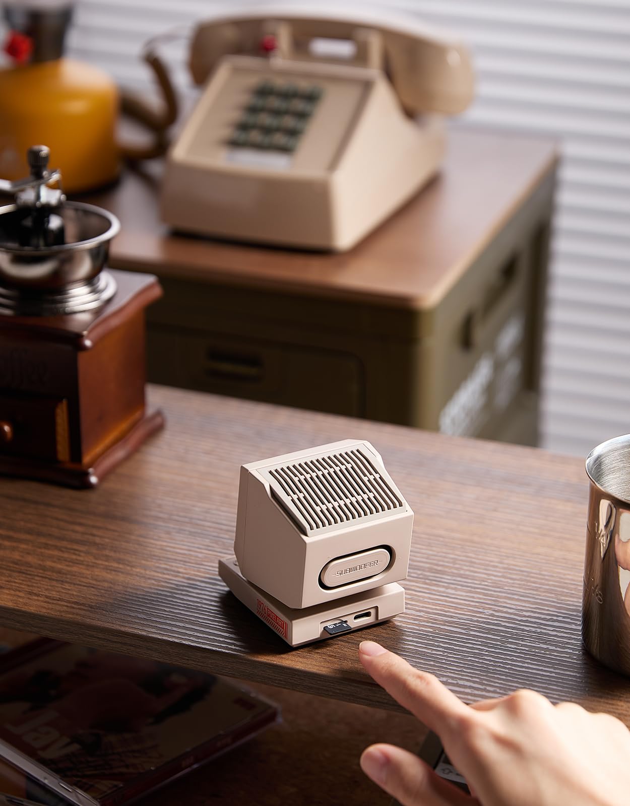 Divoom MiniToo Retro Bluetooth Speaker with Pixel Display, App-Controlled Clock & Alarm, White Noise, Compact Desk Speaker for Travel & Gifts view 9