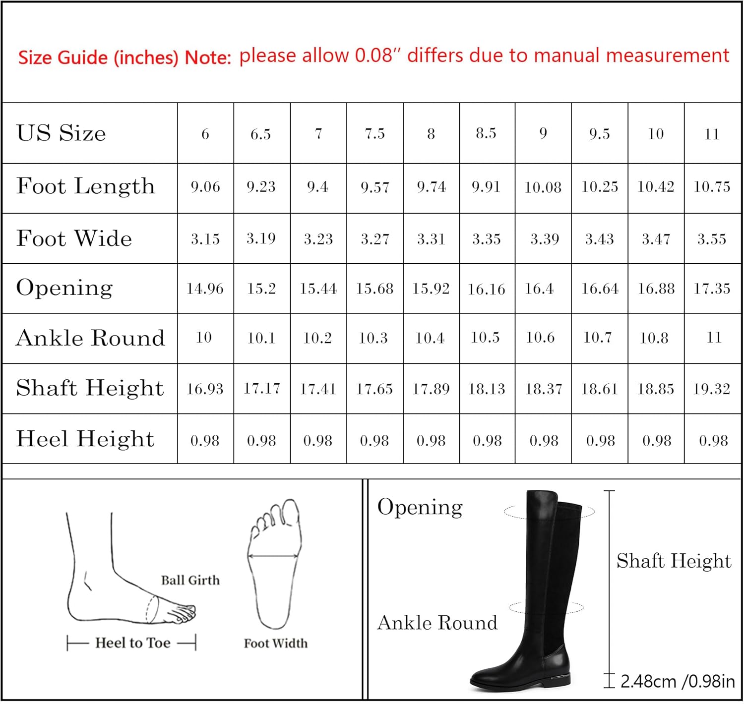 Modatope Knee High Boots Women Flat Rounded Toe Stretchy Boots Side Zipper Dress Tall Boot - Image 9