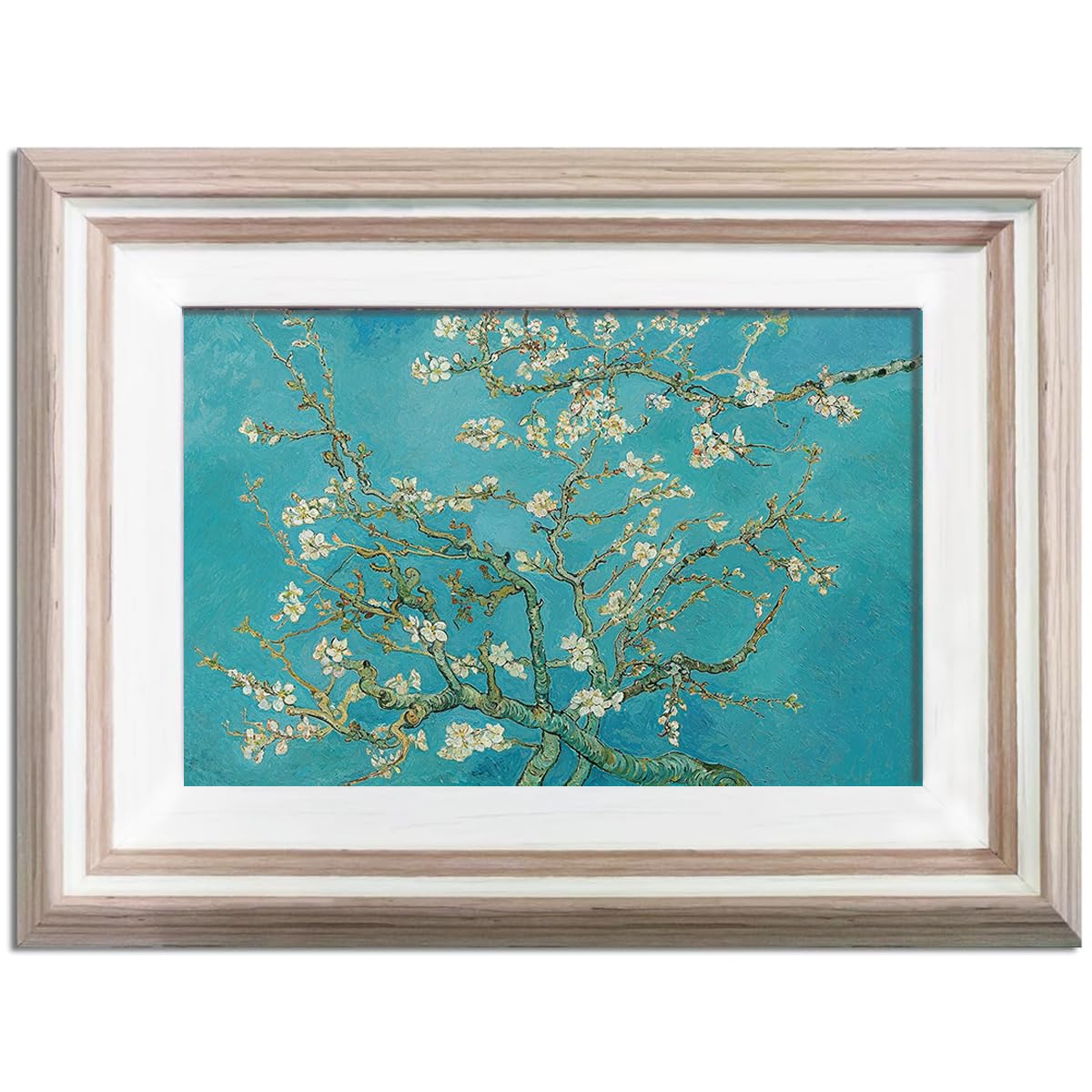 新品　複製画　インテリア ゴッホ 花咲くアーモンドの枝 額付き7 ゴッホ 花咲くアーモンドの枝 ジクレー複製画