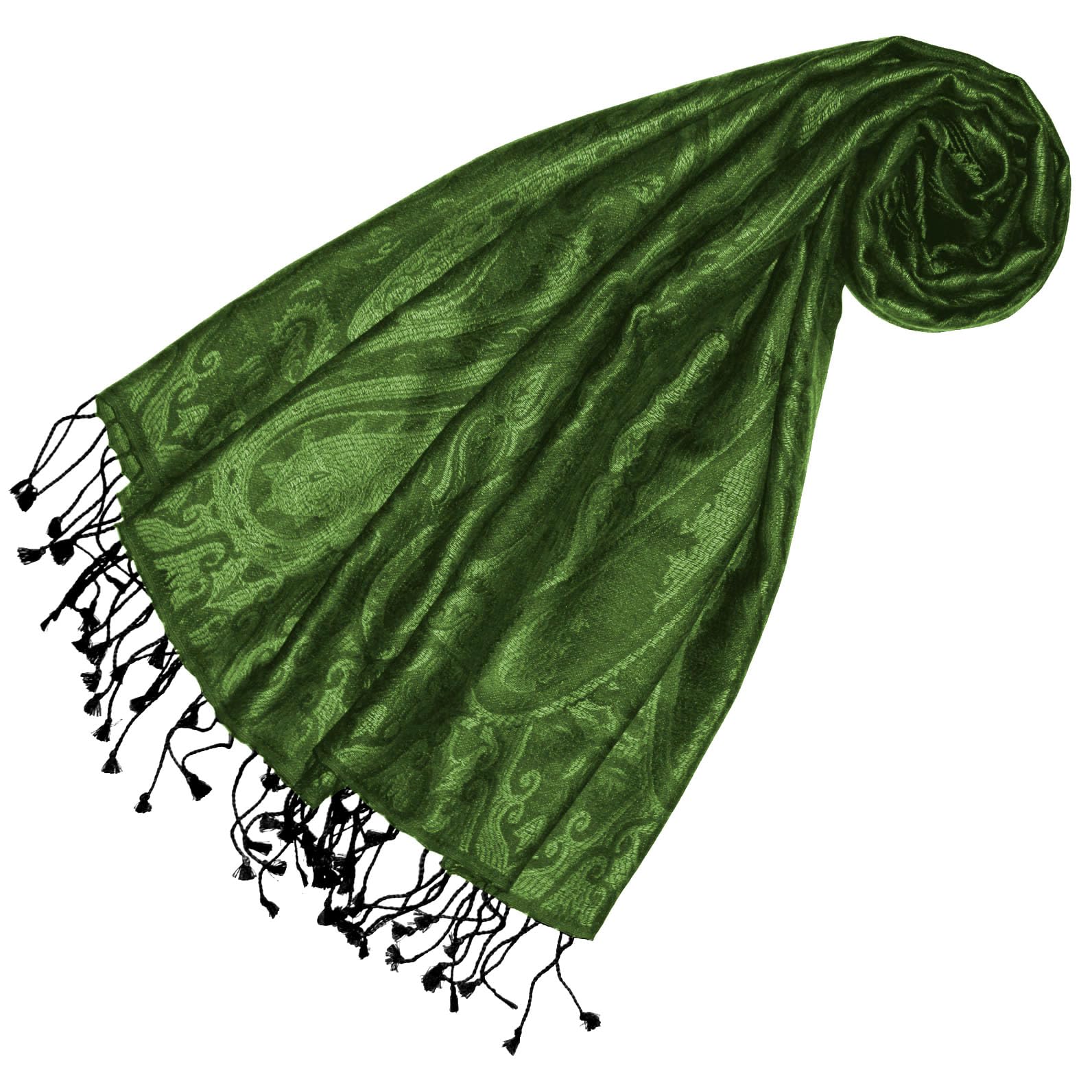 Lorenzo Cana Pashmina Damen Schal – 100% Seide, 55x180 Cm, Jacquard Gewebt Mit Paisley-Muster