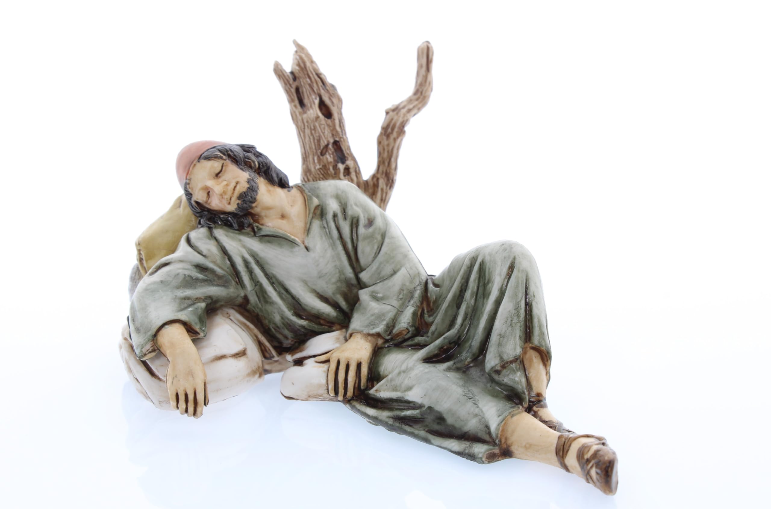 Moranduzzo Pastore Dormiente per Presepe da Cm 13 Scala 1:15 - Statuine Presepe Indistruttibili - Stile 700', Pittura Rifinita a Mano, Prodotto Ufficiale, Made in Italy, Scultore M. Landi