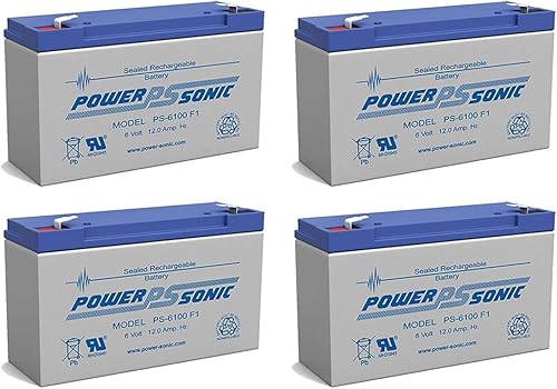 Power Sonic PS-6100 6V 12AH SLA Batería de repuesto para Carpenter Watchman 713526-4 Pack